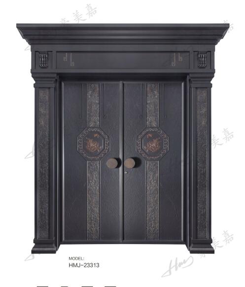 帶門頭門柱別墅鑄鋁門