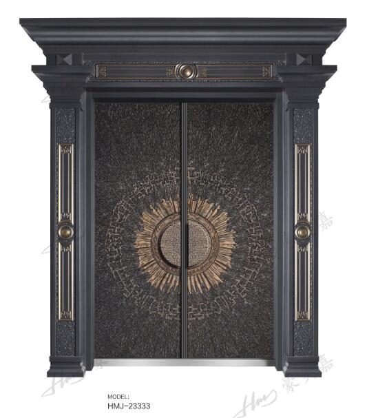 帶門頭門柱鑄鋁門