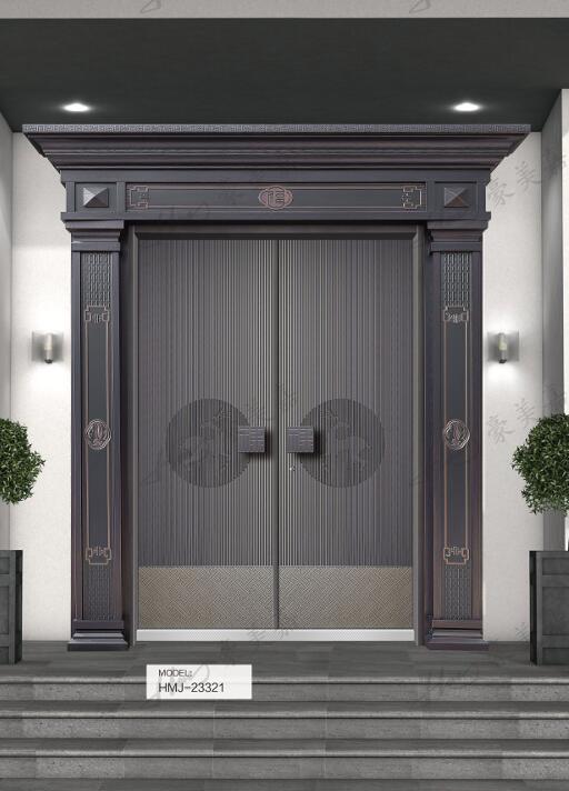 帶門頭門柱鑄鋁門